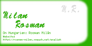 milan rosman business card
